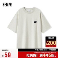 Semir 森马 短袖T恤男2024夏季漫画印花宽松刺绣衣服小众情侣装107424100201