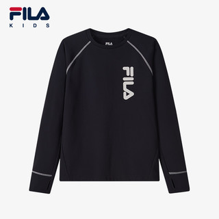 FILA 斐乐 童装儿童长袖T恤2024冬季新款男童保暖弹力运动上衣衣服