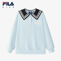 FILA 斐乐 童装儿童卫衣2024冬新款女小童海军领运动上衣