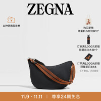 ZEGNA 杰尼亚包袋黑色高科技面料Panorama手袋斜挎包 黑色