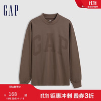 Gap 盖璞 男女装2024秋季新款字母logo长袖T恤简约百搭经典上衣637868