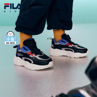 FILA 斐乐 童鞋儿童运动鞋2024冬季男童女童复古小童跑步鞋火星 黑/银器灰-BS 32码 内长20.0cm