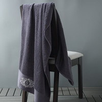 雪仑尔 五星级酒店浴巾全棉大号柔软吸水男女情侣纯棉浴巾加厚 烟灰色 650g （140cm*80cm）