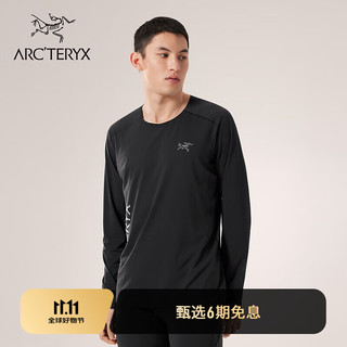 ARC'TERYX 始祖鸟 NORVAN DOWNWORD LOGO LS 透气 男子 速干长袖T BLACK/黑色 M