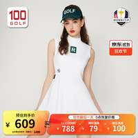 RYDER CUP 莱德杯高尔夫服装女23新品女裙时尚运动立领无袖连衣裙 白色 L