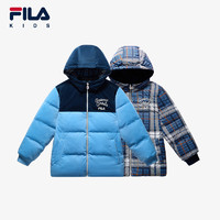 FILA 斐乐 KIDS斐乐童装男大童羽绒服2024冬新款儿童保暖两面穿连帽外套