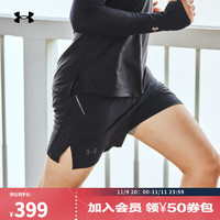 安德玛 UNDERARMOUR）春夏Launch男子5英寸跑步运动短裤1376509 黑色001 M