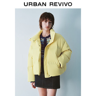 URBAN REVIVO UR2024冬季新款女装时尚百搭绗缝拉链口袋羽绒服UYY140011 浅黄 S