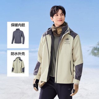 SKECHERS 斯凯奇 24年冬防泼水户外风衣男登山服摇粒绒内层外套男