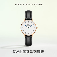 Daniel Wellington DW女士手表 PETITE小蓝针腕表皮质石英圆表气质女表