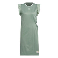 adidas Neo荷叶袖T恤侧边镂空休闲裙透气运动裙 IJ6605 A/M码