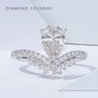 DIAMOND FOUNDRY VRAI 公主皇冠水滴婚戒 1克拉 RDPEV05002