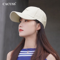 CACUSS 棒球帽女士大檐硬顶鸭舌帽骑行运动太阳帽遮阳帽子男BQ230657米白