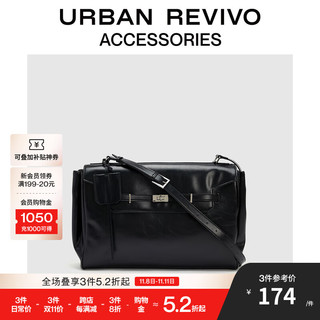 URBAN REVIVO 2024秋季女大容量腋下单肩斜挎包UAWB40282# 黑色