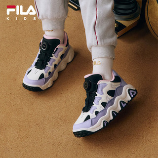 FILA 斐乐 儿童童鞋2024冬季新款BOA防滑中大童篮球鞋男女童运动鞋 黑/奶白-BG 39码 内长24.5cm