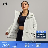 安德玛（UNDERARMOUR）秋冬Urban Down女子训练运动短款鸭绒羽绒服6001976 石英白114 XS