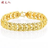 晴夫人 新款女士欧币镀金手链 越南沙金女仿金手饰 久不掉色首饰链子 桃心手链女 长1