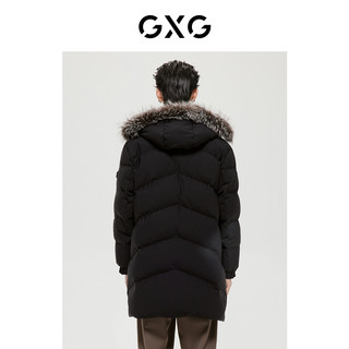 GXG男装极简系列黑色羽绒服2022年冬季