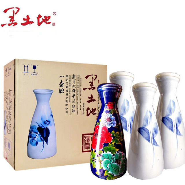 BLACK SOIL 黑土地 黑龙江一壶饮52度浓香型白酒125MLX4瓶装黑龙江特产酒 16瓶*125ml整箱