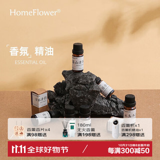 HomeFlower 无火香薰精油香氛扩香石加湿器精油补充液香薰卧室内空气清新剂 月野冷山-冷水10ml