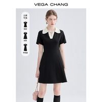 百亿补贴：VEGA CHANG 高级感连衣裙女夏季小个子POLO领英伦风显瘦通勤黑裙