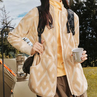 Beneunder 蕉下 女士时尚休闲保暖抓绒外套 PO87424 格纹款 雾咖菱格 M