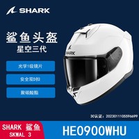 Shark 鲨客 鲨鱼2024新款星空三摩托车头盔户外骑行双镜片男女四季机车全盔3c HE0900WHU(原厂透明镜片） XL