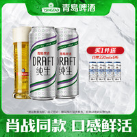 TSINGTAO 青岛啤酒 纯生 500mL 18罐 肖战同款送白啤 330mL 6罐