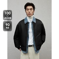 GXG 2024新品GXG牛仔拼接假两件轻薄羽绒服男保暖羽绒夹克外套