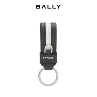 巴利（BALLY）男士牛皮钥匙扣黑色徽标印花 6304903