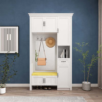 有棱有角 简欧现代衣帽柜鞋柜一体柜门厅柜1200*350*2100可DB-8023 1200*350*2100C款