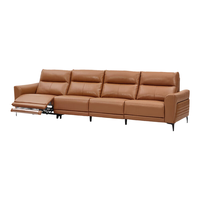  顾家家居 KUKA  90.DK.6055 真皮沙发 四人位右电动 落日橙