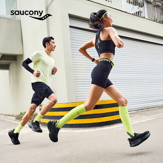 Saucony索康尼向导17稳定支撑跑鞋男缓震透气跑步鞋训练运动鞋黑40.5