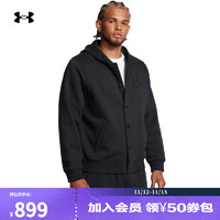 安德玛 UNDERARMOUR）秋冬库里CURRY男子篮球运动保暖连帽抓绒外套1387114 黑色001 XL