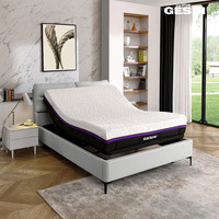 GESIN 革新 电动床 多功能双人床 150x200x35cm 白色+黑色+浅灰