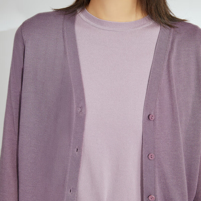 GIRDEAR 哥弟 DEEP BREATH深呼吸 薄款V领三醋酸针织开衫 A400585