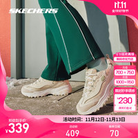 SKECHERS 斯凯奇 女奶茶熊运动鞋休闲鞋甜美优雅老爹鞋 896283-NTGR自然色/绿色 38.5