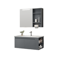  箭牌 ARROW 欧力系列 AECJ10G3320-HSAZ2 实木智能浴室柜 高级灰 100cm 侧柜款