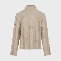 女式时尚半高领纯色针织宽松毛衣