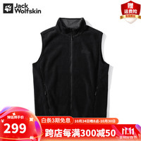 Jack Wolfskin狼爪马甲男春季运动户外休闲保暖抓绒马甲可搭配三合一背心 5029061-6000/黑色/偏小一码 2XL 185/108A