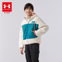 安德玛 UNDER ARMOUR童装男童加厚外套2024LOGO徽章颗粒绒保暖儿童运动外套