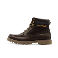 CAT 卡特彼勒 男士户外工装风经典牛皮高帮复古单鞋 深棕色 39