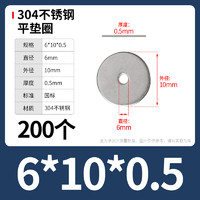 bairuite 佰瑞特 304不锈钢垫片 M6*10*0.5 平垫