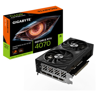 GIGABYTE 技嘉 GV-N4070WF2OC V2-12GD风魔双风扇 电竞组装电脑游戏独立显卡