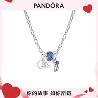 PANDORA 潘多拉 优雅星月锁骨链项链925银时尚毛衣链轻奢送礼