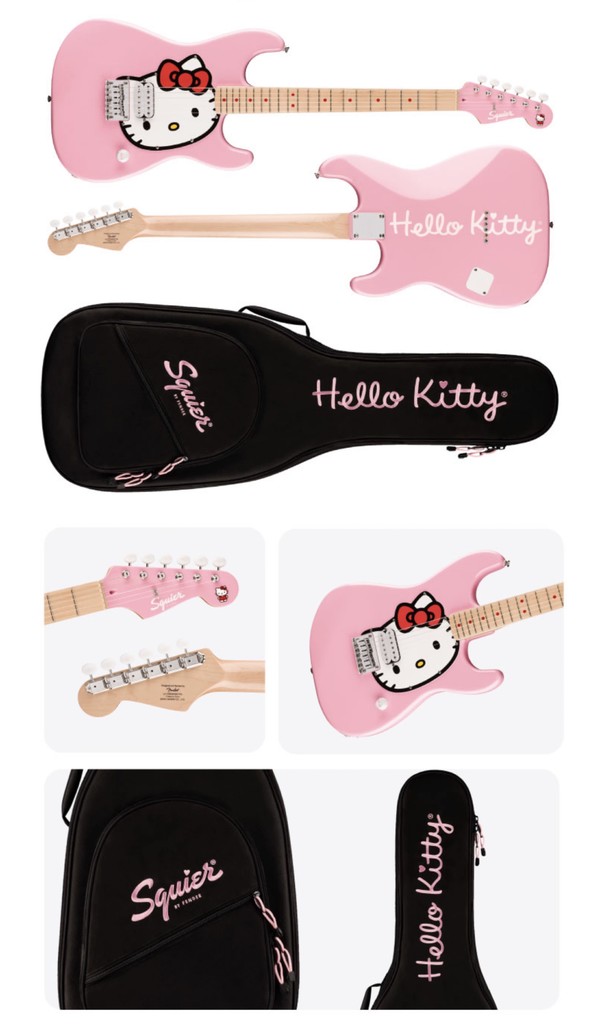 Fender 芬达 Squier 限量版 Hello Kitty Stratocaster 电吉他