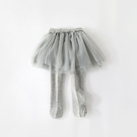 巴厘小猪（BALIPIG）女童打底裤秋冬季宝宝外穿长裤小童洋气连脚裤子婴儿秋装裤裙 深灰 90cm