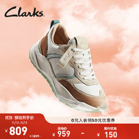 Clarks 其乐 轻动系列女鞋新品撞色厚底老爹鞋时尚舒适休闲运动鞋 卡其色 261755434 37.5