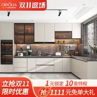 OPOLIA 欧铂丽 OPPOLIA）橱柜定制 现代简约厨房厨柜定做 整体橱柜石英石台面灶