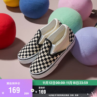 VANS 范斯 童鞋 Slip-On黑白棋盘格舒适一脚蹬小童帆布鞋 黑白棋盘格 26码 实测内长16.5cm